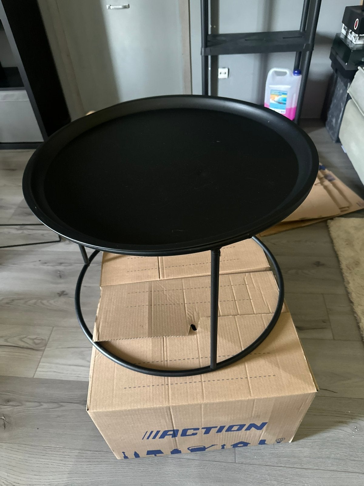 Zwart metalen salontafel, Ophalen, Minder dan 45 cm, Minder dan 55 cm, Gebruikt