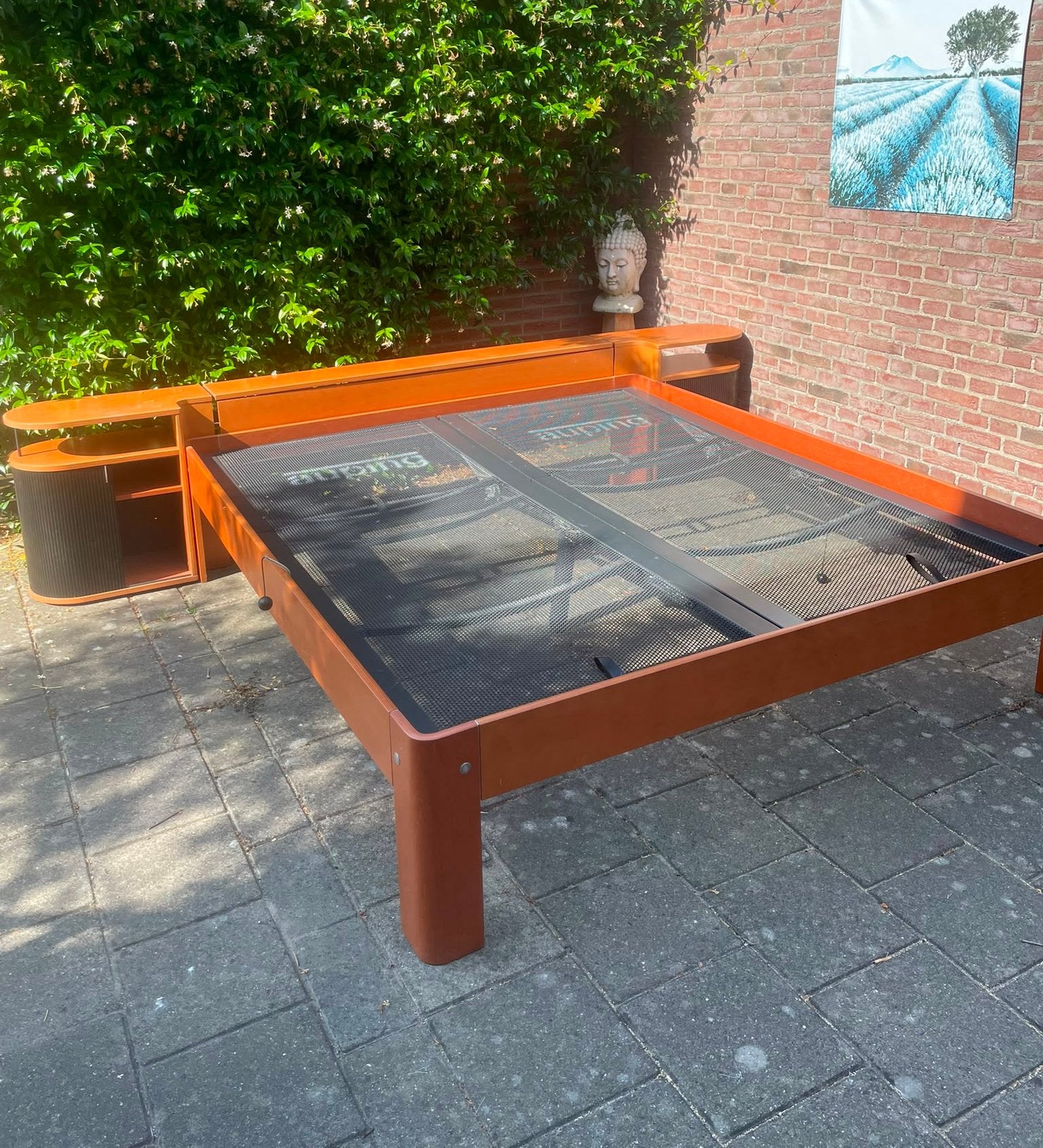 Auping Auronde bed 180/200/48 kersen verstelbaar + ombouw, Ophalen, Wit, Tweepersoons, 180 cm
