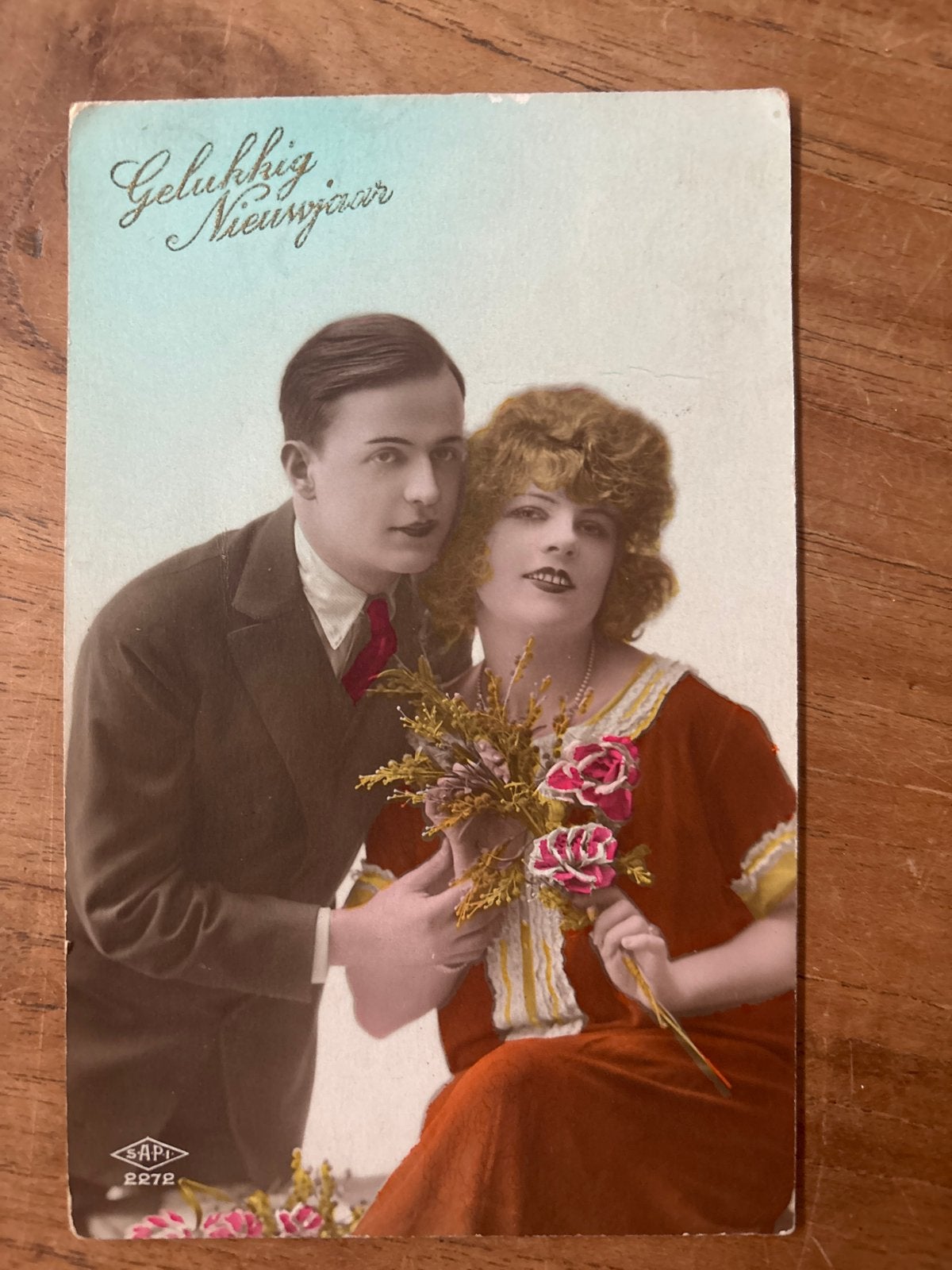 Gelukkig Nieuwjaar Ansichtkaart - 1928, Verzamelen, Verzenden, 1920 tot 1940, Gelopen