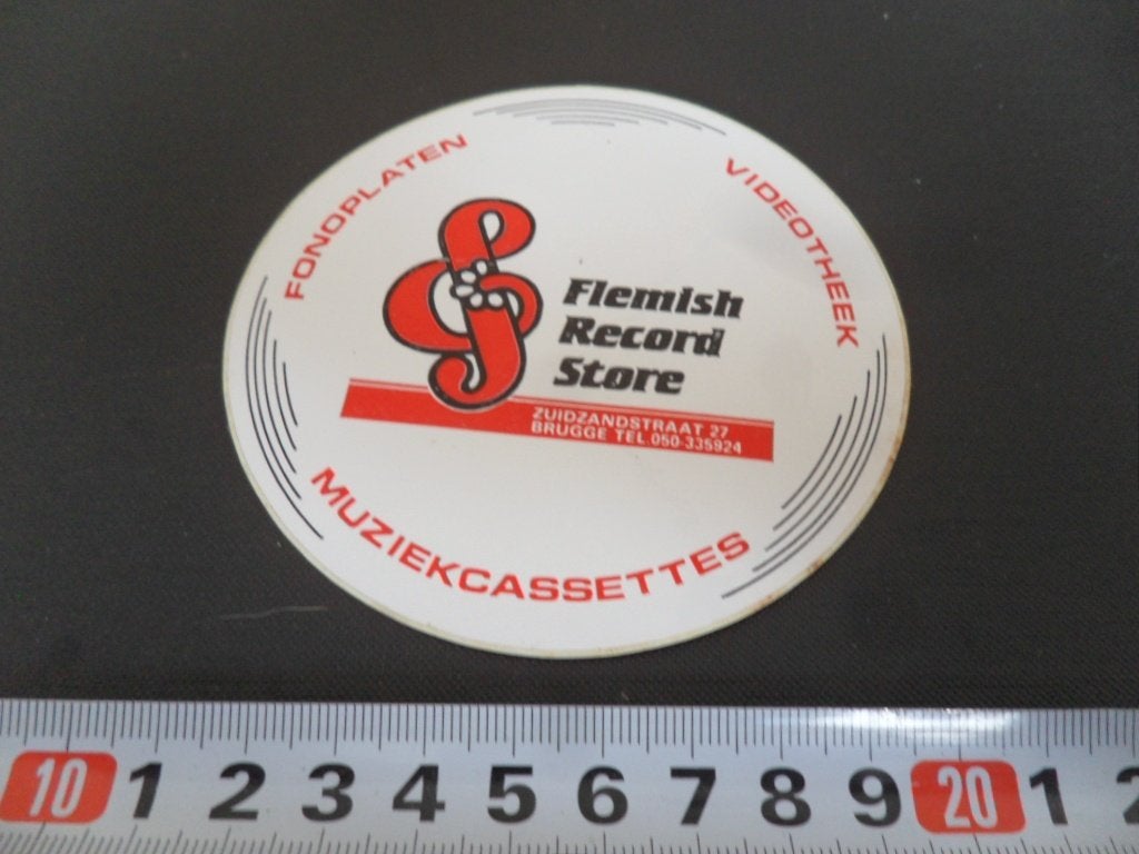sticker België Brugge FLEMISH RECORD STORE Fonoplaten Video, Ophalen, Zo goed als nieuw