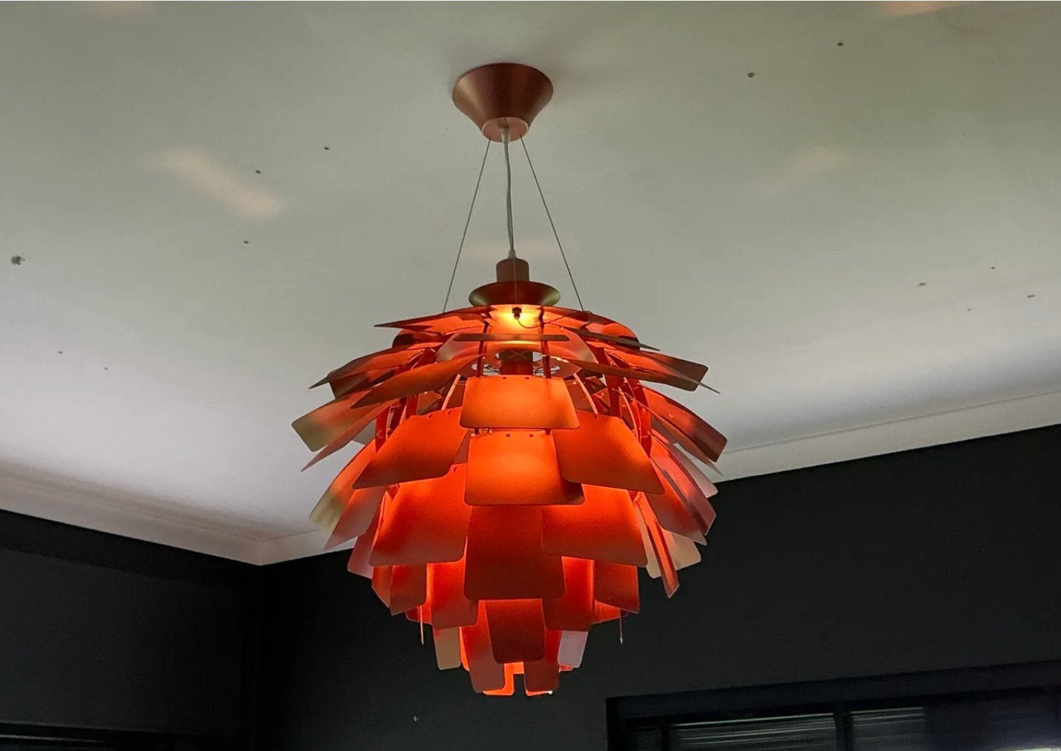 3 bronzen Artichoke lampen in de stijl van Louis Poulsen, Verzenden, Zo goed als nieuw, Metaal, Vintage
