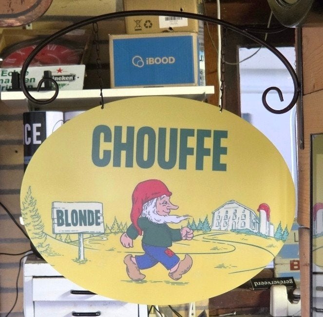 Dubbelzijdig LA CHOUFFE UITHANGBORD, Ophalen of Verzenden, Nieuw, Reclamebord, Plaat of Schild, Overige merken
