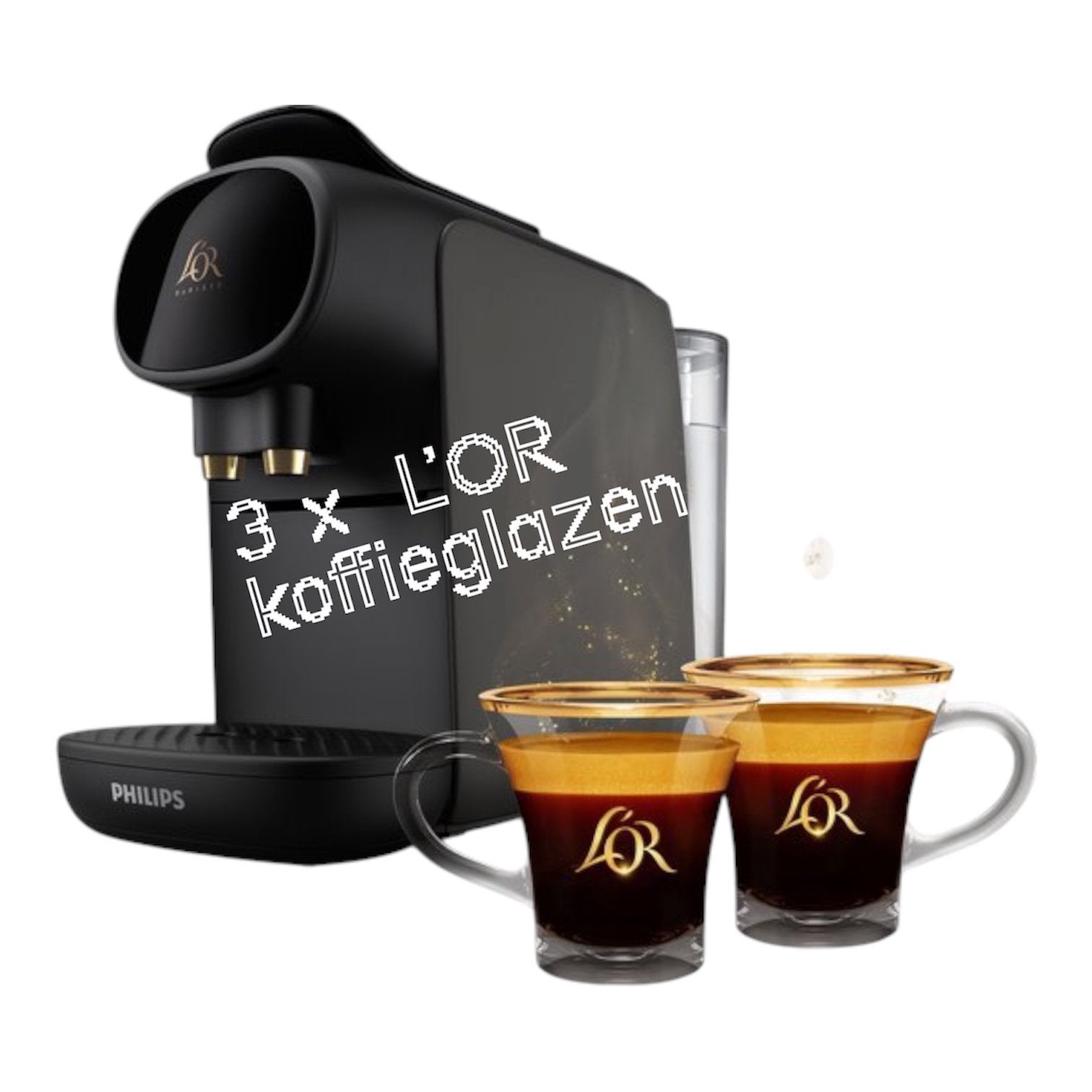3 x L’OR koffieglas Zgan !! Met goudkleurig randje, Ophalen of Verzenden, Overige stijlen, Glas, Schaal of Schalen