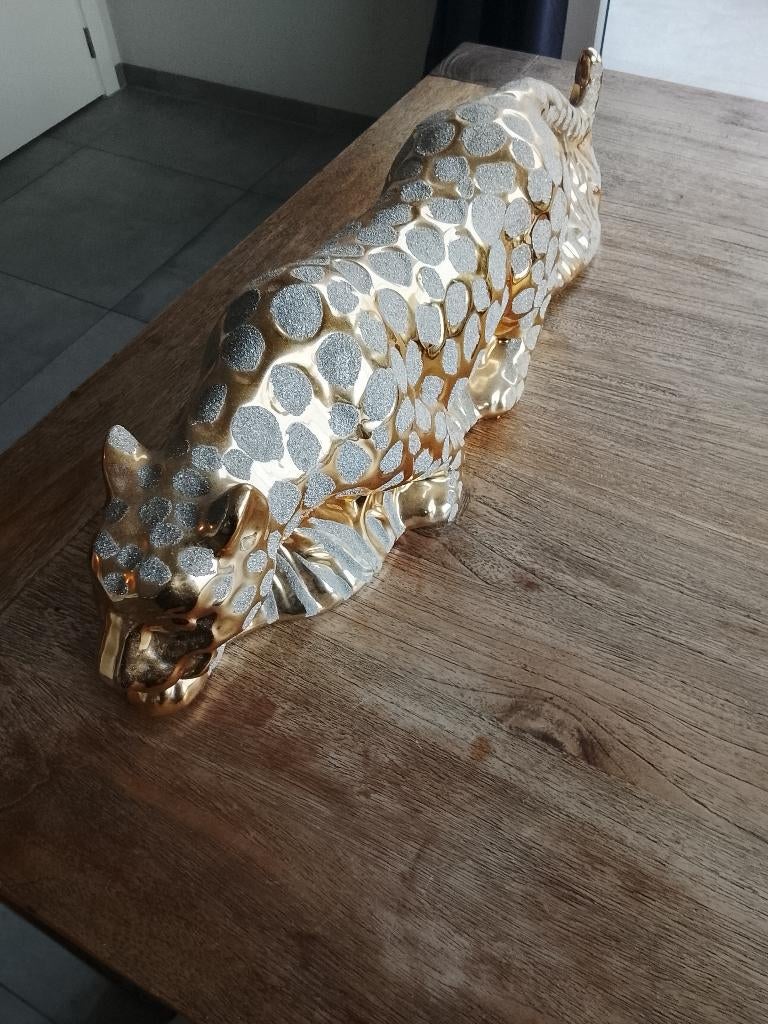Panter beeld, Overige materialen, Ophalen of Verzenden, Goud, Oosters