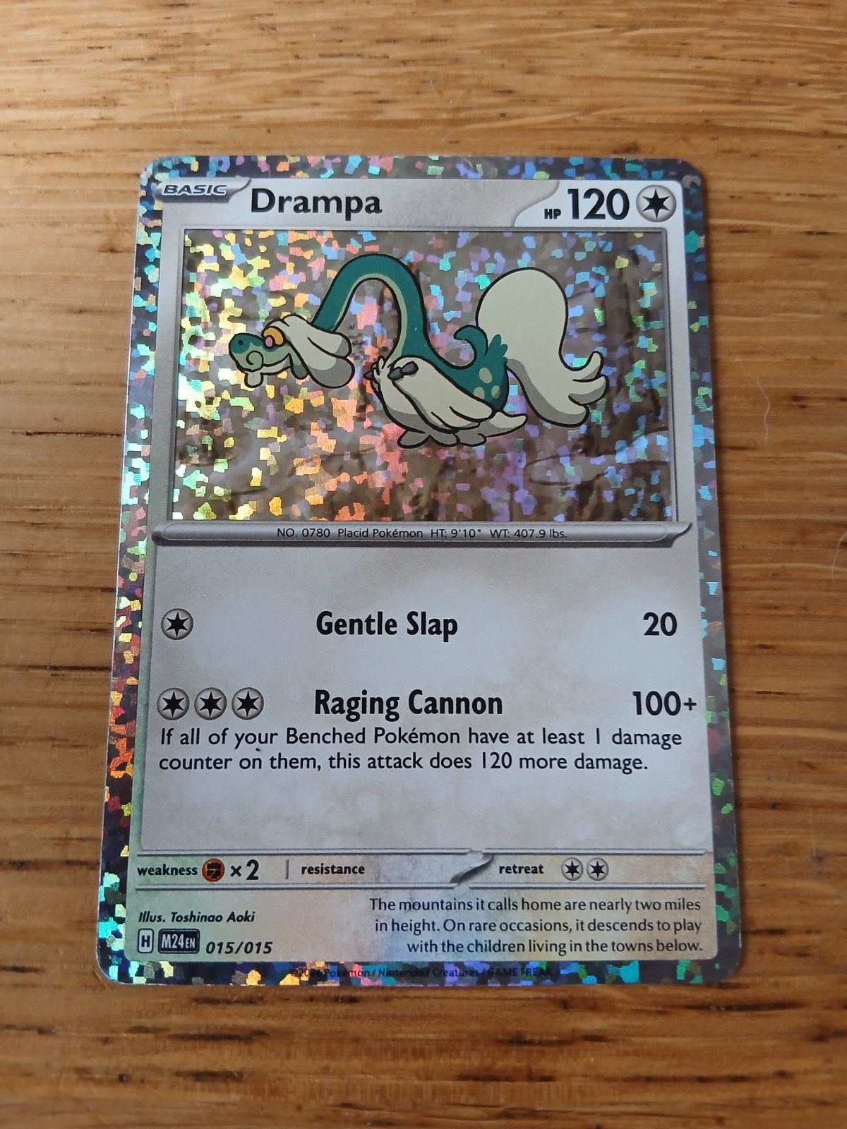 Drampa Pokémon Kaart M24EN 015/015 Foil Holo, Ophalen of Verzenden, Zo goed als nieuw, Losse kaart, Foil
