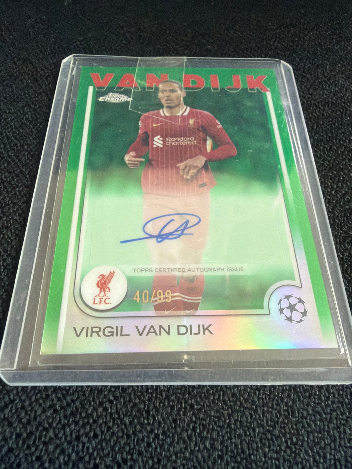 Virgil van Dijk gesigneerde kaart Topps Chrome 40/99, Ophalen of Verzenden, Zo goed als nieuw