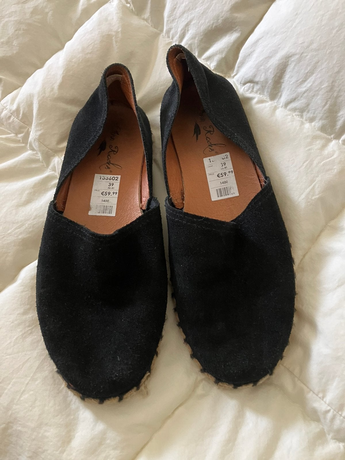 Zwarte espadrilles Ann Rocks maat 39, Zwart, Ophalen of Verzenden, Zo goed als nieuw, Espadrilles of Moccasins