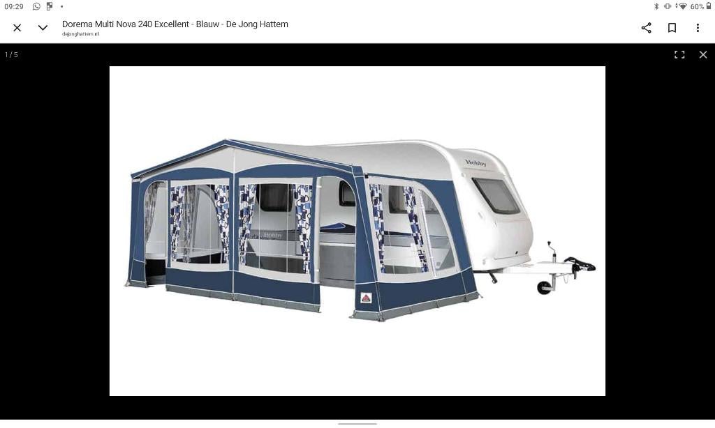 Voortent Dorema multi Nova 240, Ophalen, Zo goed als nieuw, Ten Cate All Season 200g/m2, Dorema