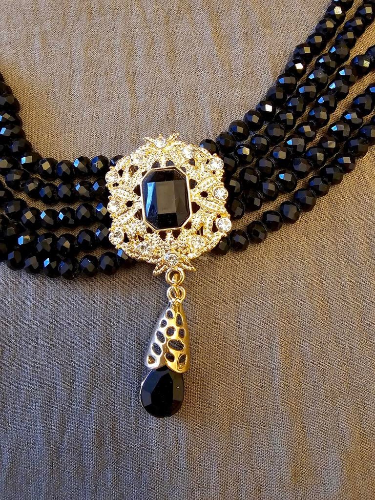 Marokkaanse Luxe zwarte sieradenset met gouden details, Sieraden, Tassen en Uiterlijk, Kettingen, Verzenden