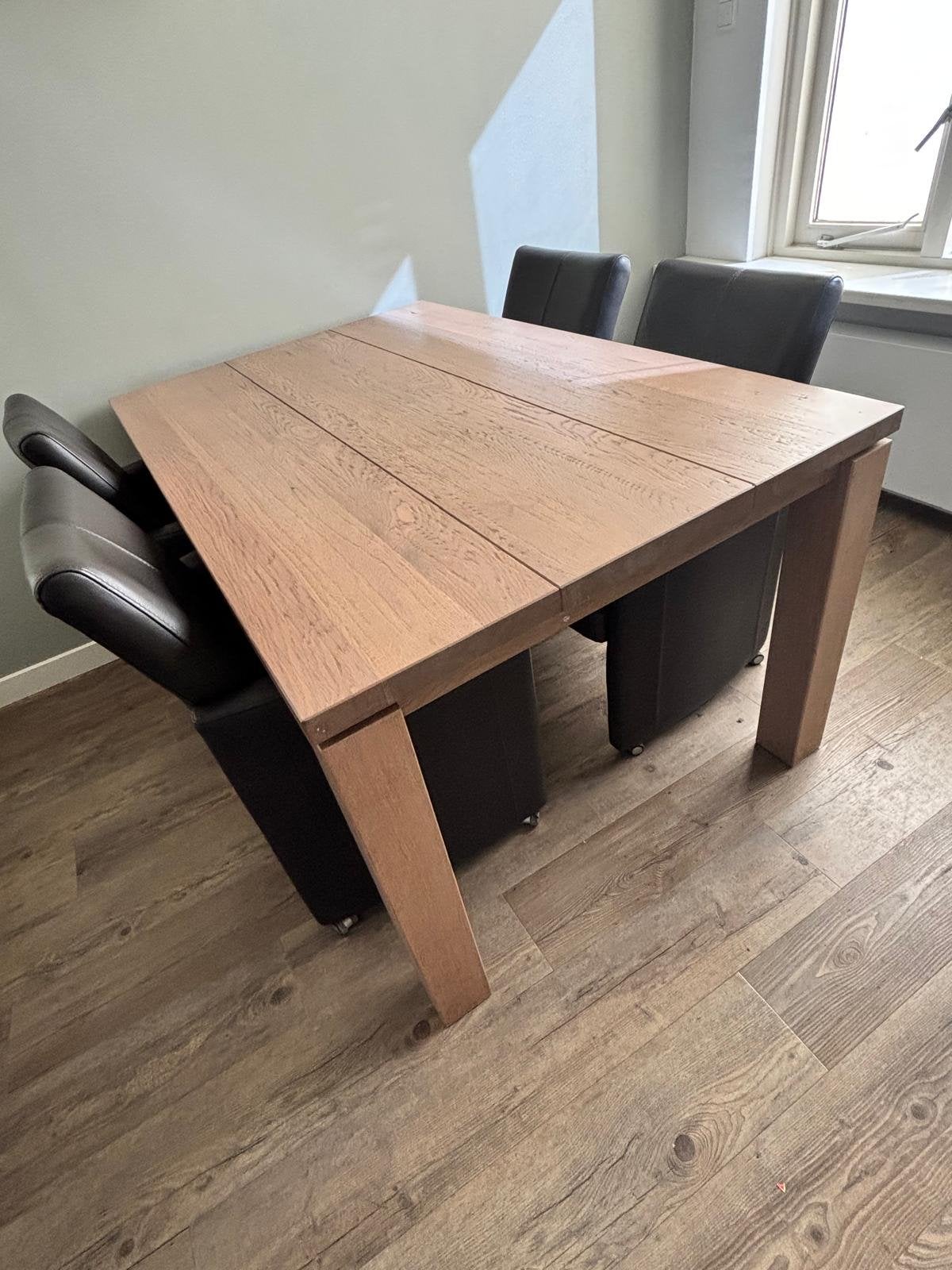 Eettafel , lichteiken met  4 kuipstoelen, Huis en Inrichting, Tafels | Eettafels, Ophalen, Gebruikt, Eikenhout, 50 tot 100 cm