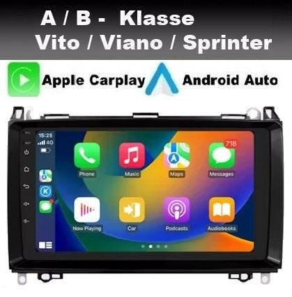Mercedes AKlasse Viano BKlasse W245 carplay android 14 dab+, Ophalen of Verzenden, Nieuw