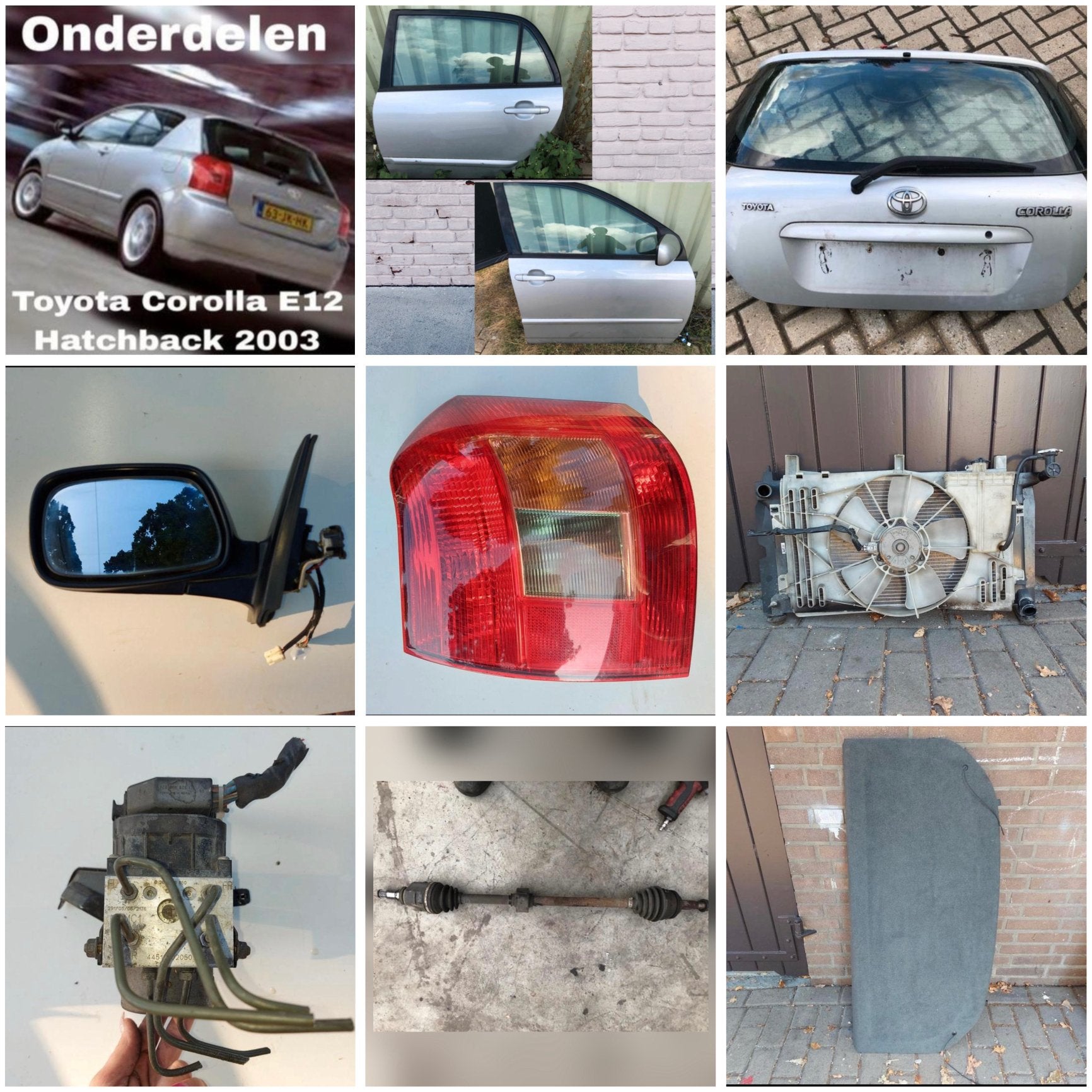 Onderdelen Toyota Corolla Hatchback 2003, E12, grijs, Auto-onderdelen, Ophalen of Verzenden, Gebruikt, Toyota