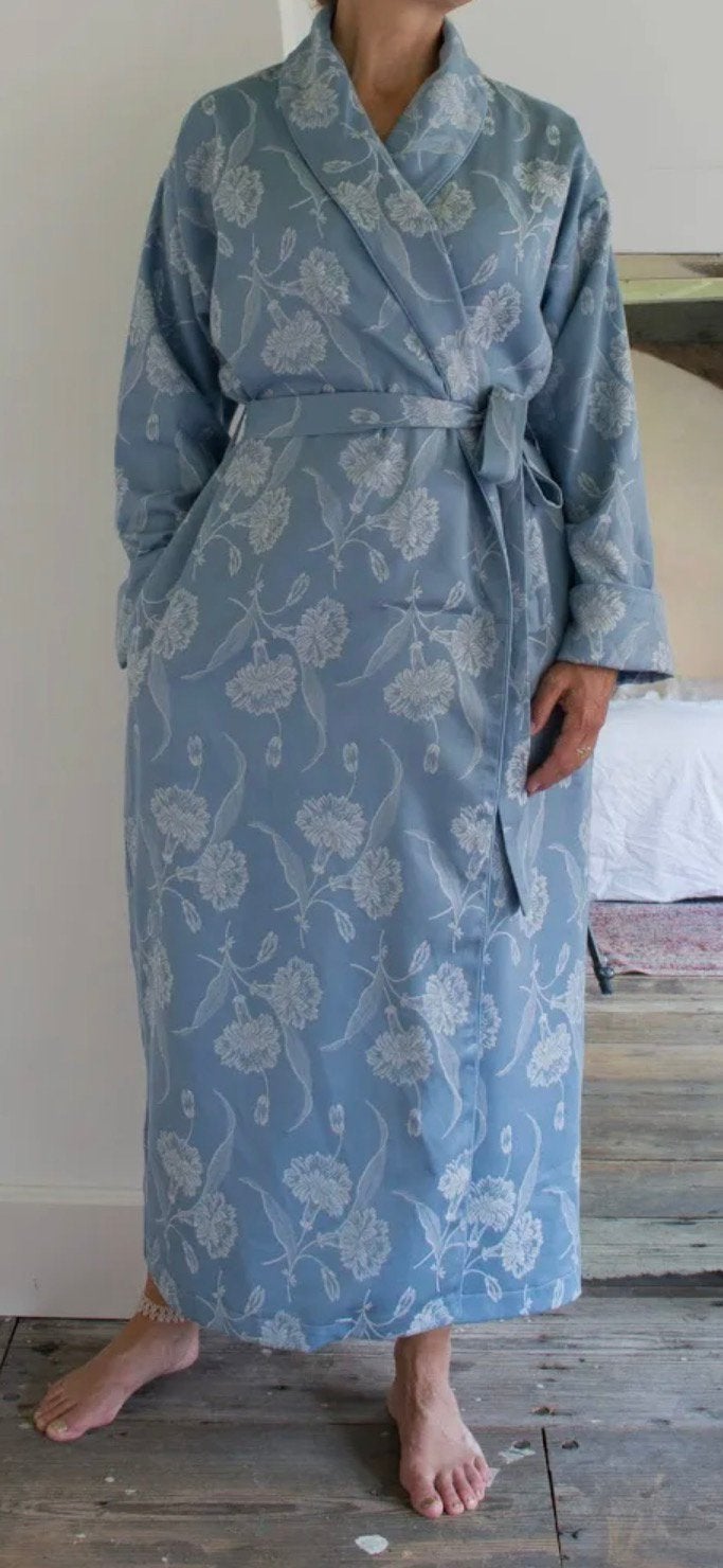 Ottomania kamerjas enkellang blauw/zilver NP €119, Ottomania, Verzenden, Zo goed als nieuw