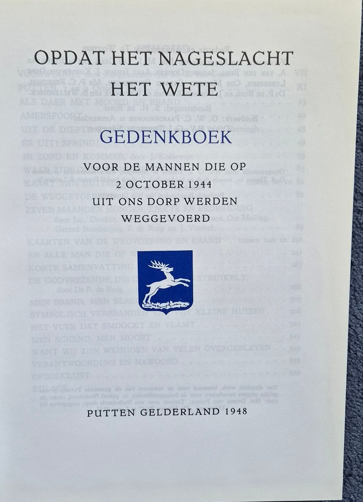 Gedenkboek Putten Gelderland 1948 - Tweede Wereldoorlog, Ophalen of Verzenden, Tweede Wereldoorlog, Zo goed als nieuw, Tj. Wouters