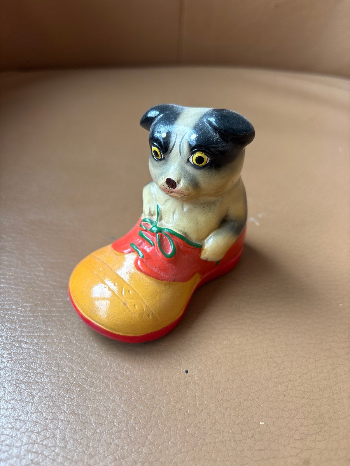 Vintage puntenslijper hondje in schoen, Ophalen of Verzenden, Gebruikt