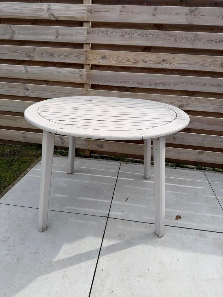 Ronde tuintafel 110 cm, Tuin en Terras, Ophalen, Gebruikt, Rond, Hout