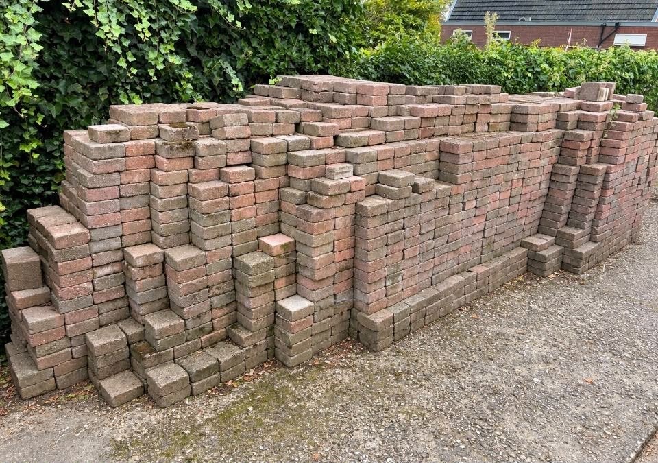 Klinkers 14x14 cm - Partij voor 85m², Ophalen, Gebruikt, Klinkers, 10 m² of meer
