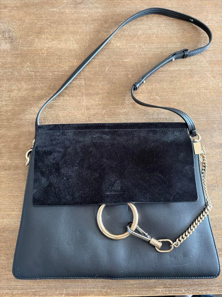 Chloé Faye Medium, Sieraden, Tassen en Uiterlijk, Ophalen of Verzenden, Zo goed als nieuw, Zwart, Schoudertasje
