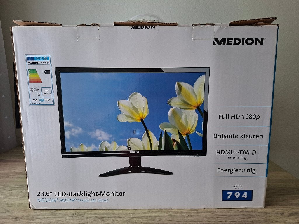 Medion-monitor, USB-C, Ingebouwde speakers, 23,6, Medion