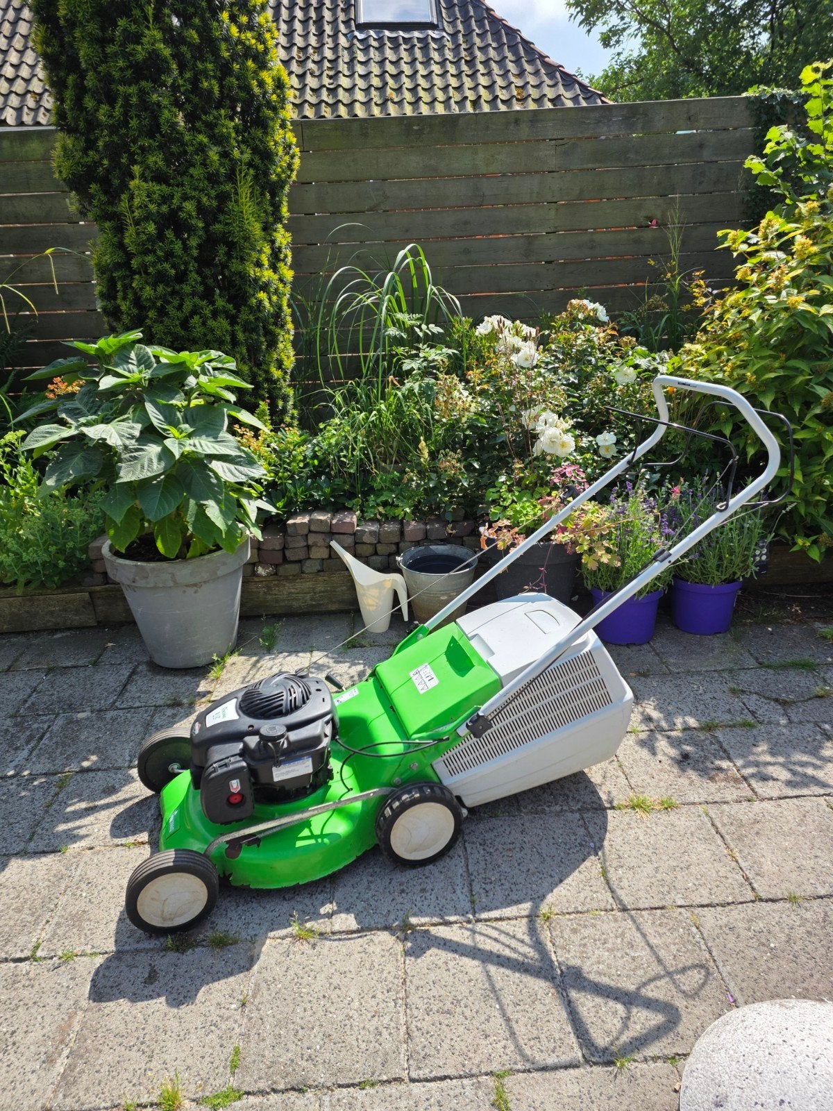 Viking MB 248 T benzine grasmaaier met meerijfunctie, Tuin en Terras, Grasmaaiers, Ophalen, Gebruikt, Benzine-grasmaaier, Viking