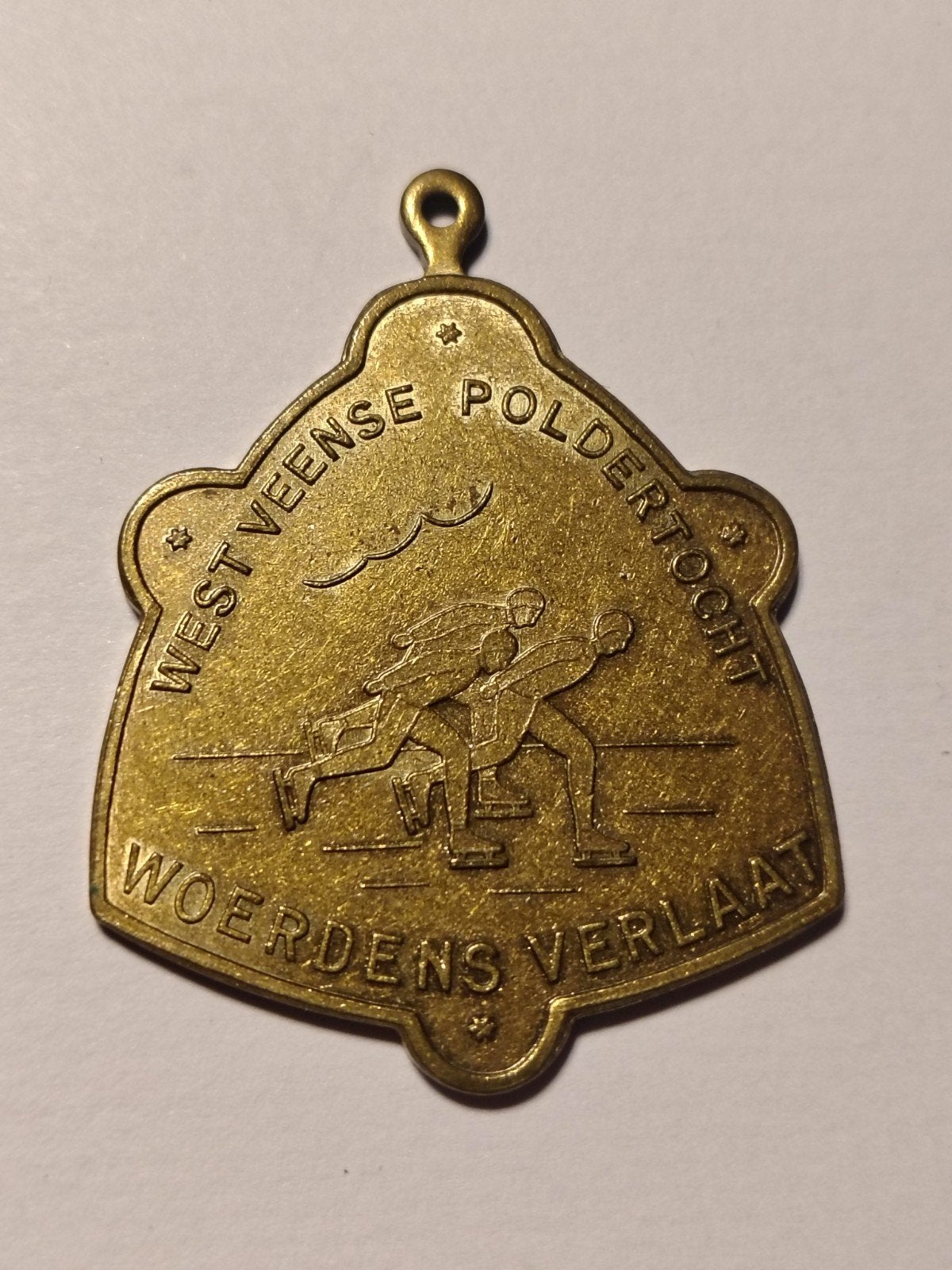 Schaatsen Westveense Poldertocht 35 KM Medaille, Postzegels en Munten, Penningen en Medailles, Ophalen of Verzenden, Overige materialen