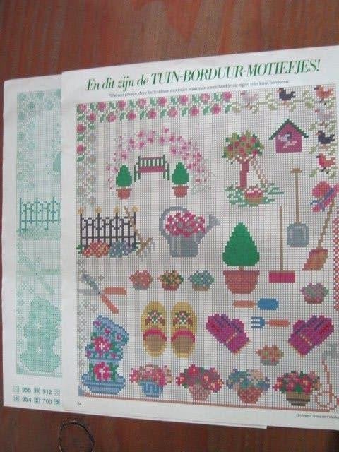 Borduurpatroon  Tuin borduur motiefjes nr 965 do, Verzenden, Nieuw, Handborduren, Patroon