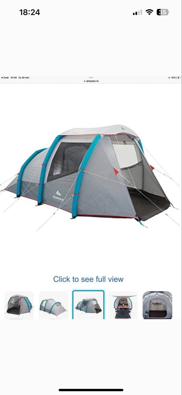 Quechua Air Seconds Family 4.1 XL Opblaasbare Tent, Caravans en Kamperen, Tenten, Ophalen of Verzenden, Gebruikt, Tot en met 4