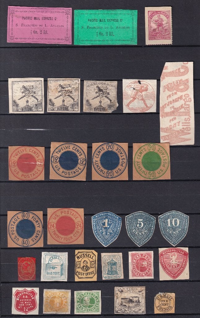 U.S.A. oude locals ca 1860/1880 oud veiling kavel 46 stuks, Verzenden, Buitenland