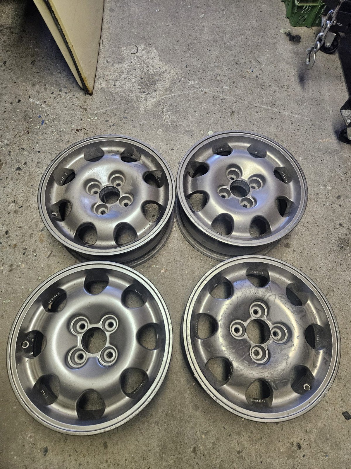 Set: 4 Speedline 15 inch velgen Peugeot 205 1.9 GTI, Ophalen, Gebruikt