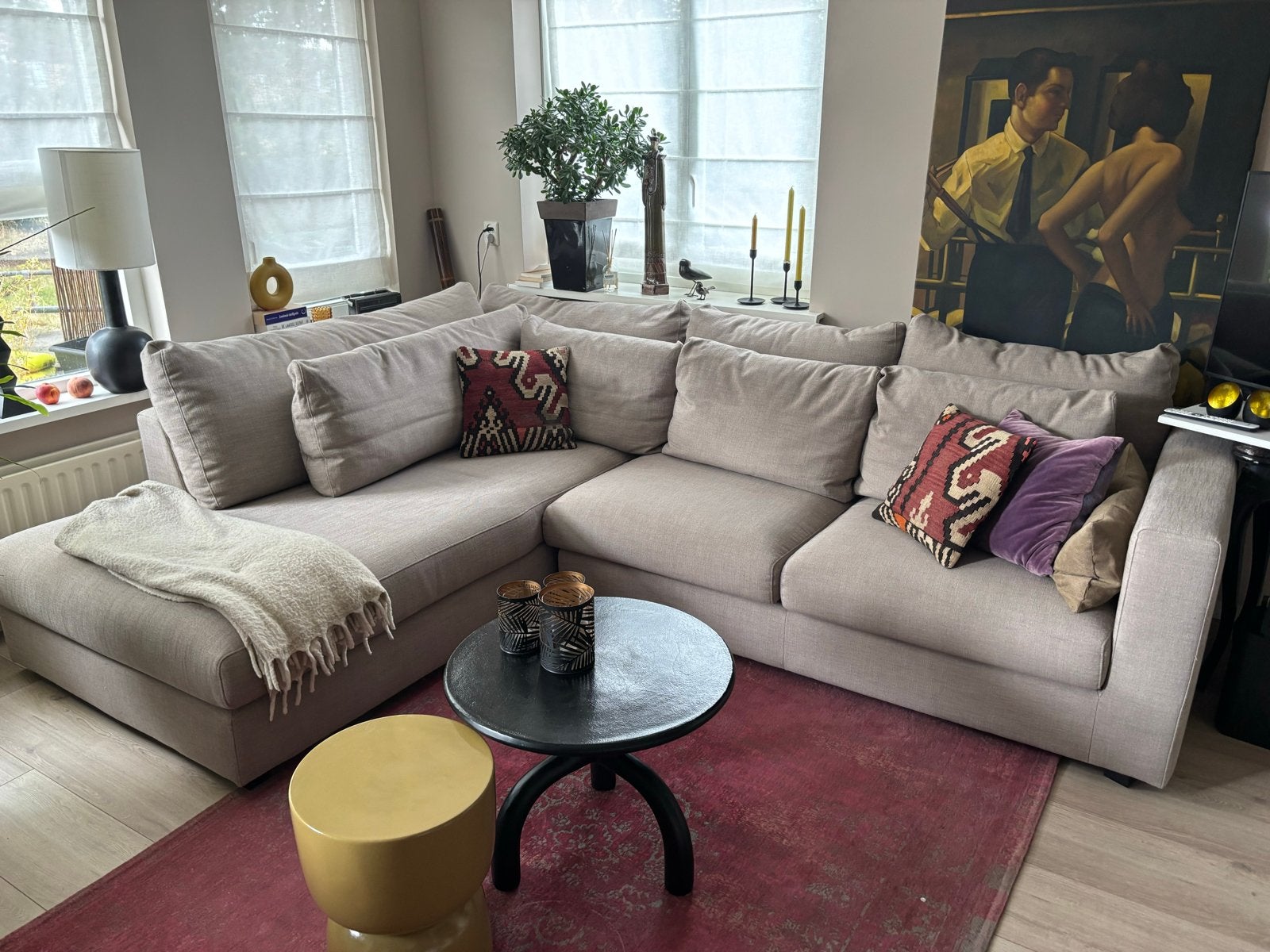 Hoekbank met chaise longue - Sika Beverwijk, Huis en Inrichting, Banken | Bankstellen, Ophalen, 100 tot 125 cm, Hoekbank, Zo goed als nieuw