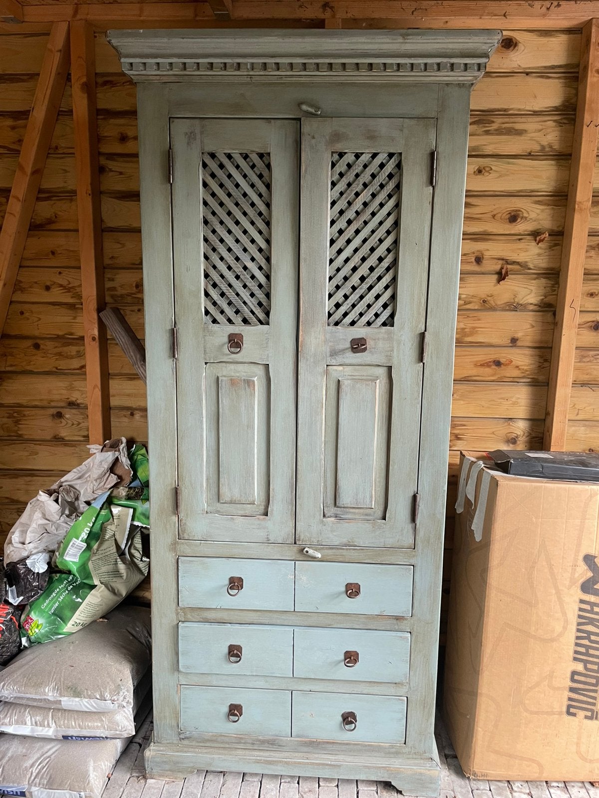 ANTIEKE BROCANTE KAST (182x83x40), Ophalen