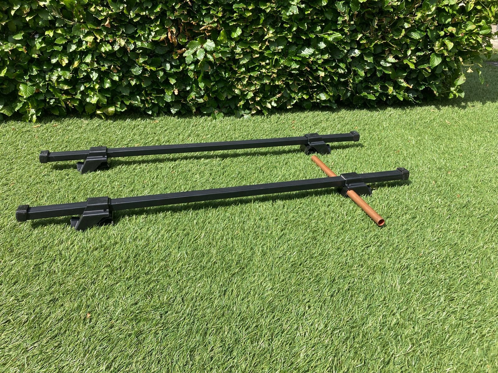 Universele dakdragers 116 cm voor open dakrails, afsluitbaar, Ophalen of Verzenden, Zo goed als nieuw