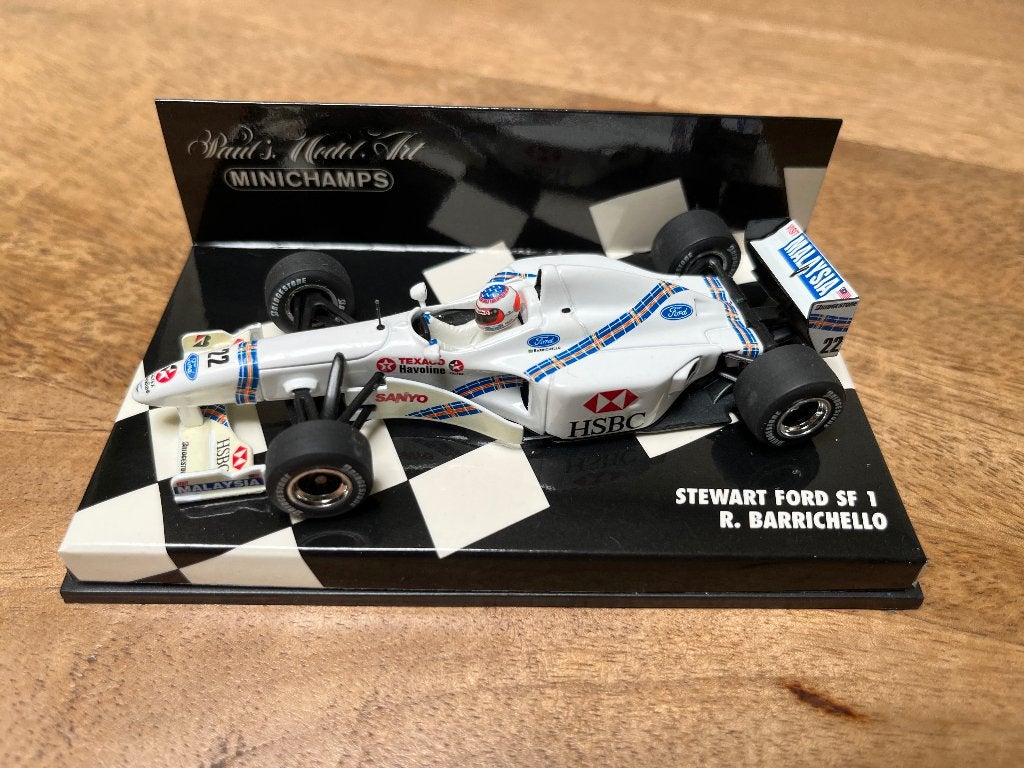 Minichamps Stewart Ford SF1 R. Barrichello F1 model 1:43, Ophalen of Verzenden, Zo goed als nieuw, Auto, MiniChamps