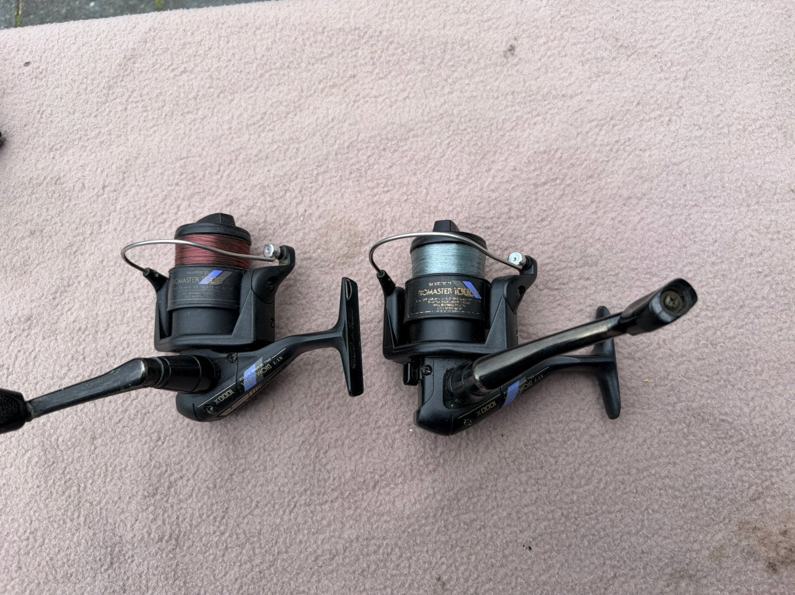 2 x shimano biomaster 1000x molen / spinmolen, Watersport en Boten, Hengelsport | Roofvissen, Ophalen of Verzenden, Gebruikt, Molen