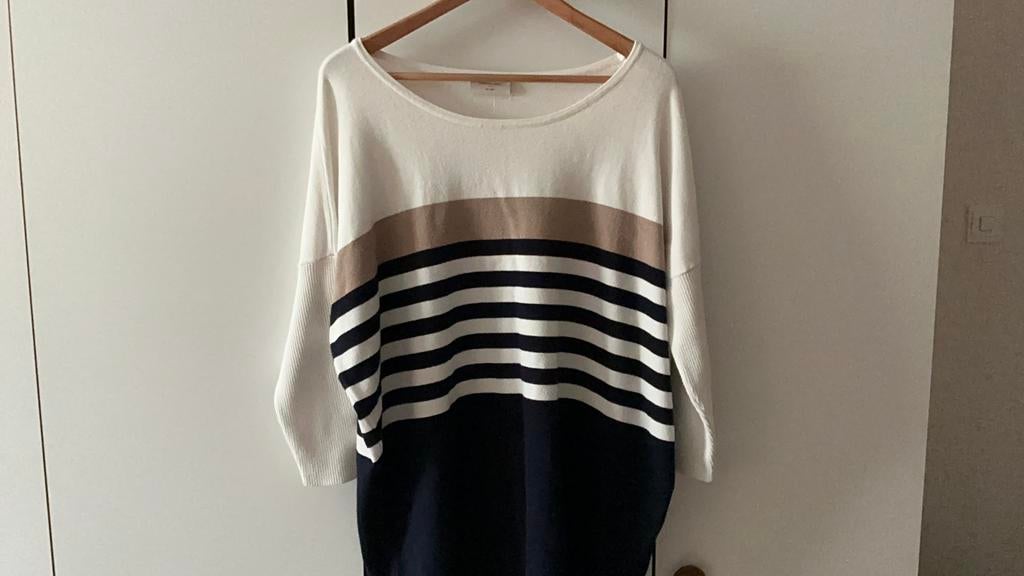 Zomertrui blauw /wit, Kleding | Dames, Grote Maten, Ophalen of Verzenden, Gedragen, Blauw