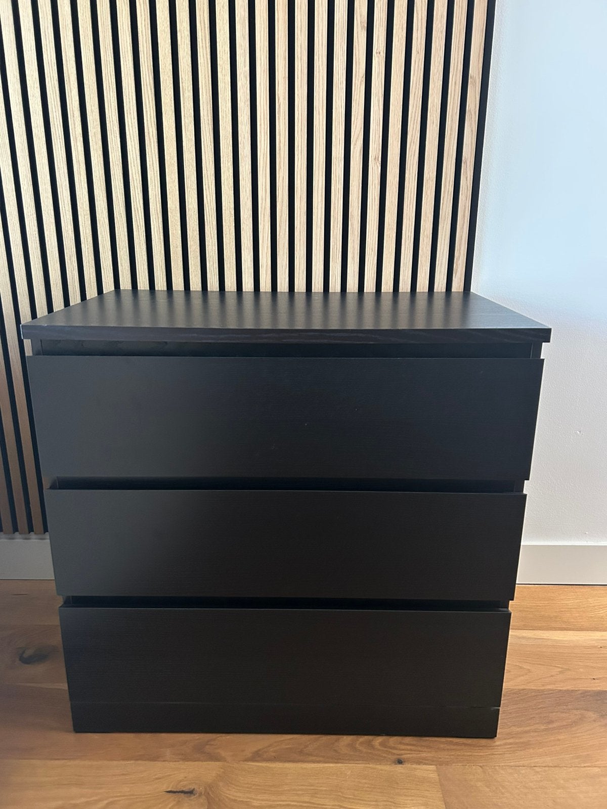 IKEA MALM ladekast zwart (3 lades), Ophalen, 50 tot 100 cm, Zo goed als nieuw, 3 of 4 laden