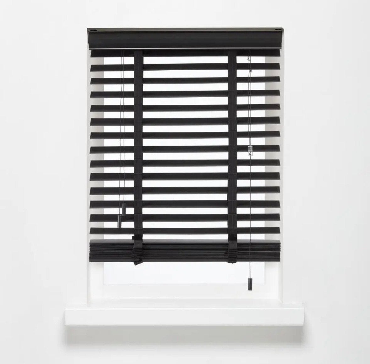 Houtlook Jaloezie Ravi Zwart 50mm 200x175 cm, Huis en Inrichting, Ophalen, Jaloezie, 200 cm, Gebruikt