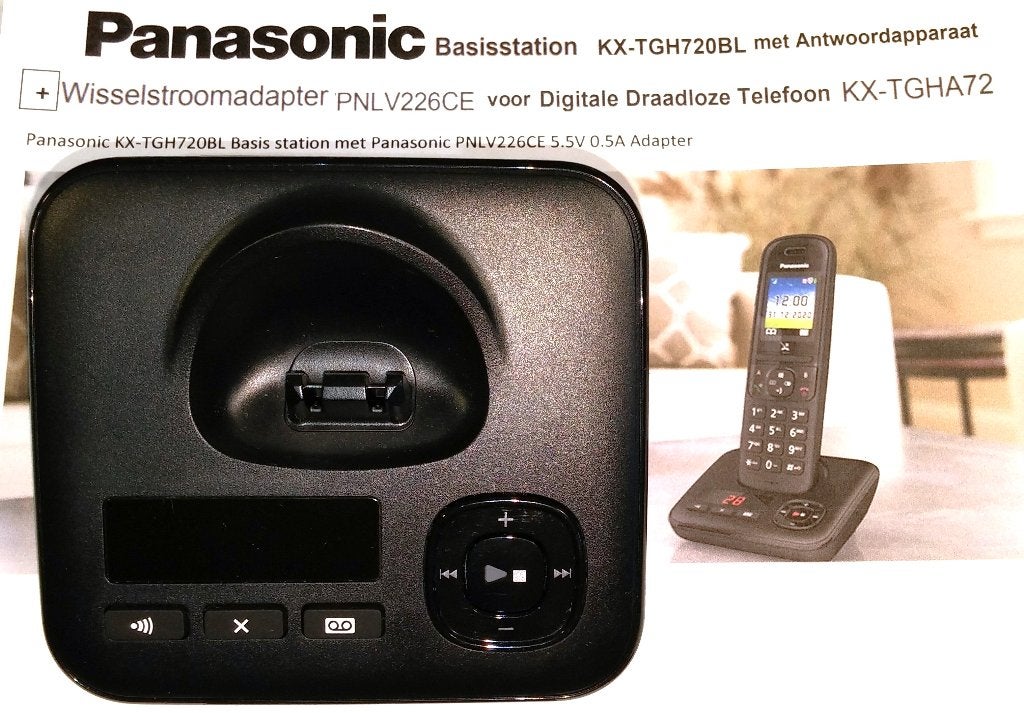 Panasonic PNLV226CE 5.5V Adapter + KX-TGH720BL Basisstation, Ophalen of Verzenden, Zo goed als nieuw, 1 handset