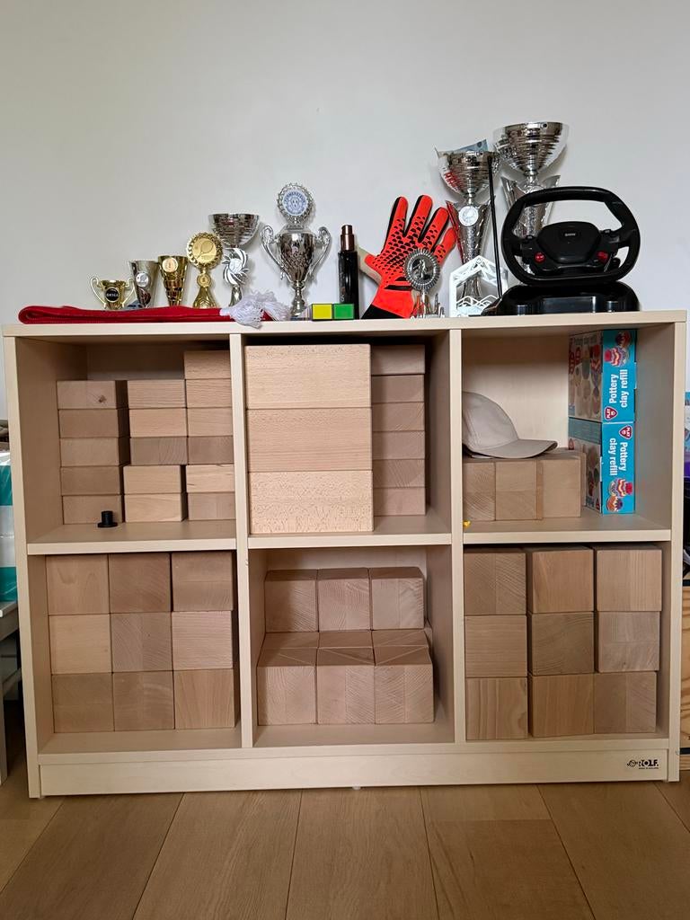 Blokkenkast compleet (schooluitvoering) - heutink, Ophalen, Met plank(en), Gebruikt, 100 tot 150 cm