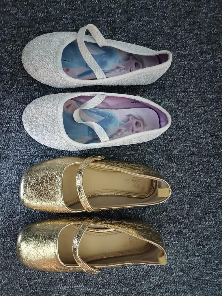 Meisjes ballerina’s maat 27 – glitter & Elsa, Ophalen, Gebruikt, Meisje, Schoenen