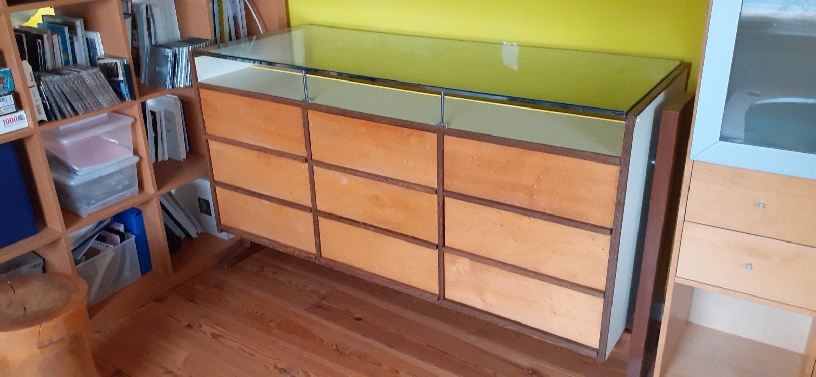 Vintage Vitrine Toonbank jaren 60 met 9 Lades, Ophalen