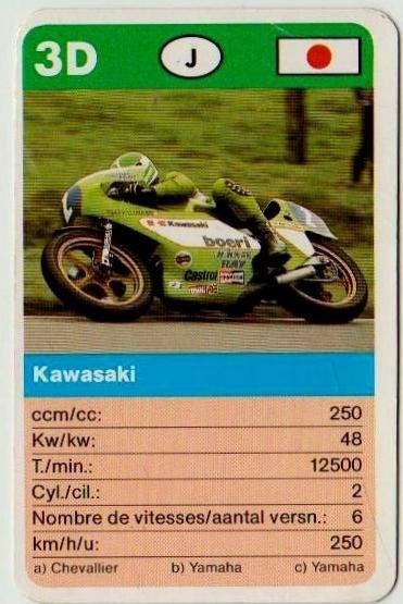 Kw1085 motorkaartje 3d kawasaki, Ophalen of Verzenden, Zo goed als nieuw, Auto's