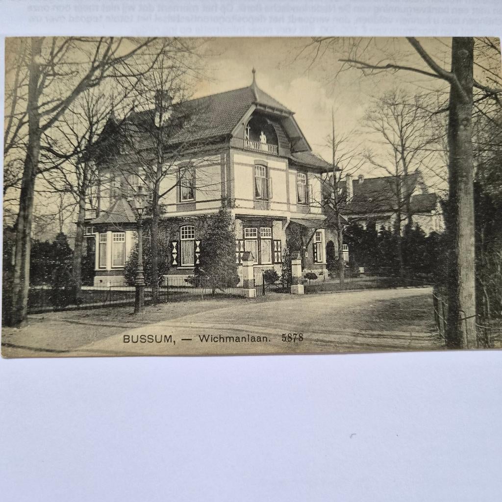 Bussum Wichmanlaan, Verzamelen, Ansichtkaarten | Nederland, Verzenden, Voor 1920, Gelopen, Noord-Holland
