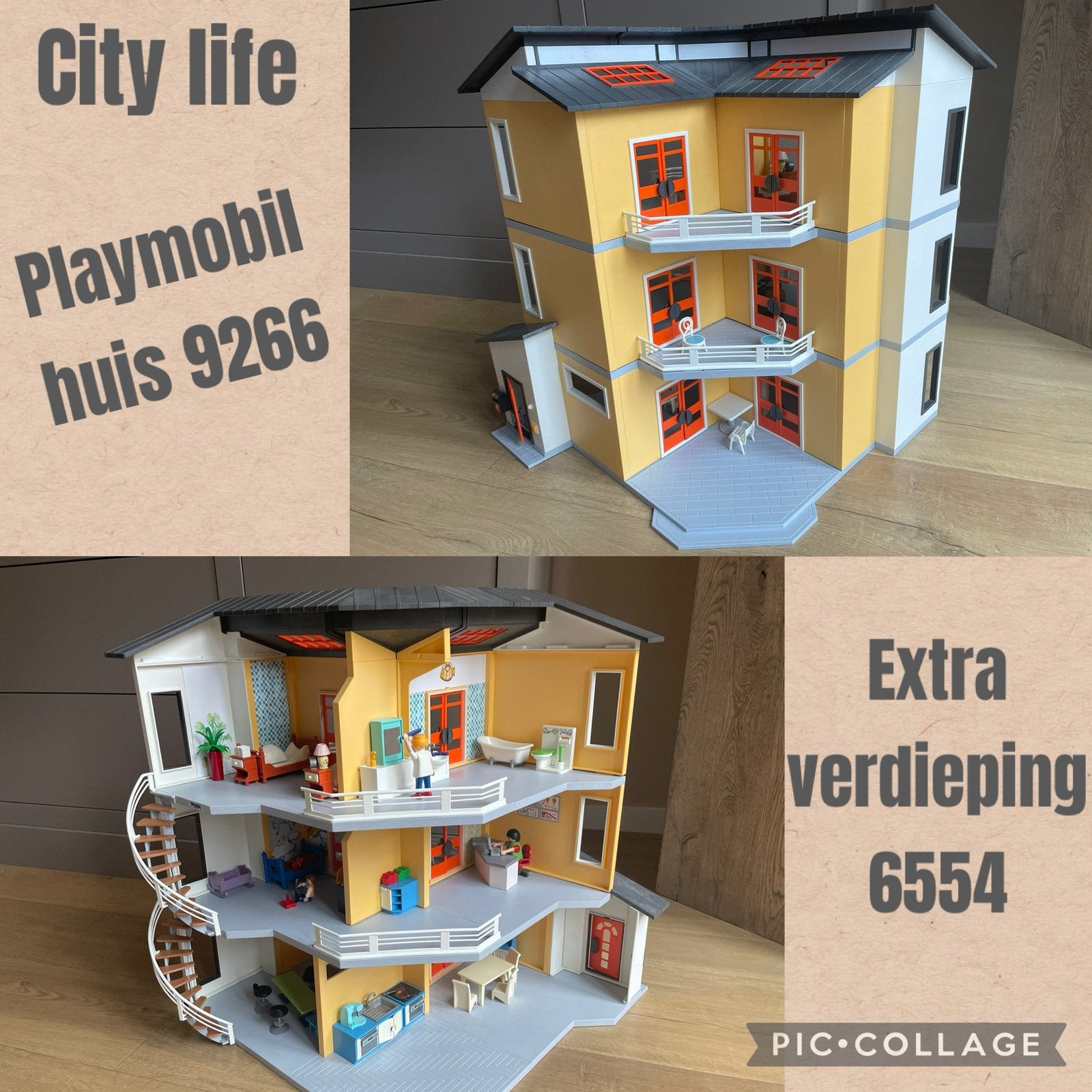 Playmobil woonhuis 9266 met extra verdieping en inrichting, Kinderen en Baby's, Speelgoed | Playmobil, Zo goed als nieuw, Ophalen