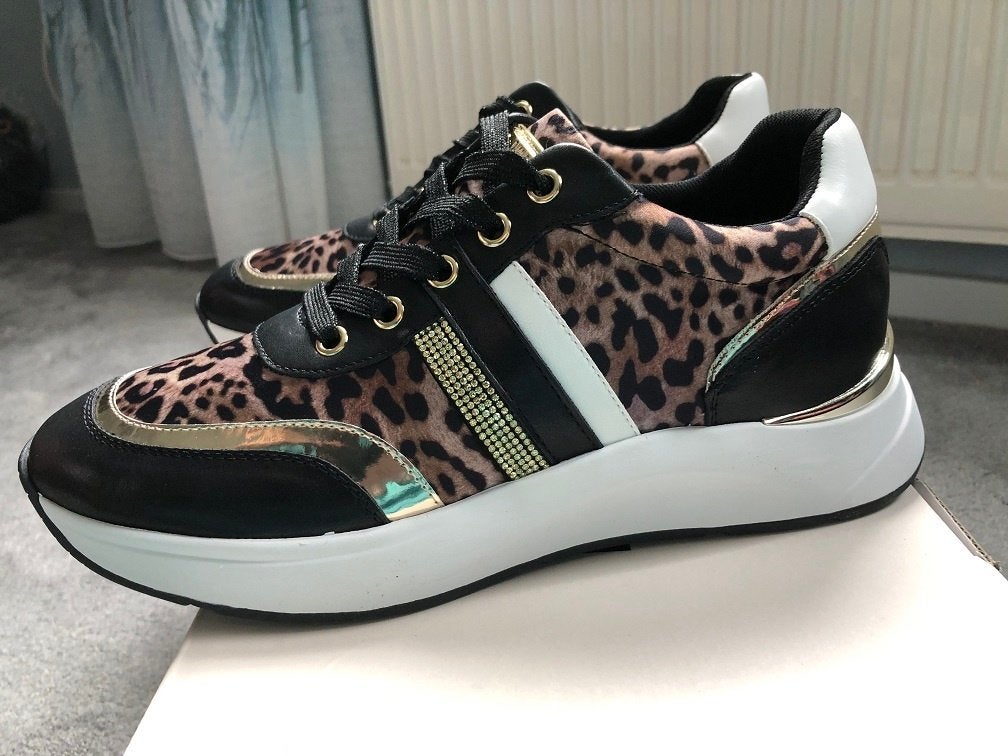 Gave Nieuwe bruin/zwart luuipaard print sneakers Liu Jo 39, Bruin, Liu Jo, Nieuw, Ophalen of Verzenden