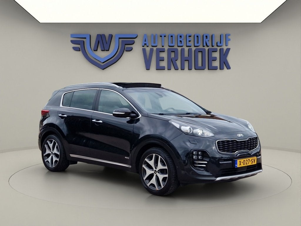 Kia Sportage 1.6 T-GDI 4WD GT PlusLine Trekhaak - Panodak -, Auto's, 12 maanden, Gebruikt, 4 cilinders, Zwart
