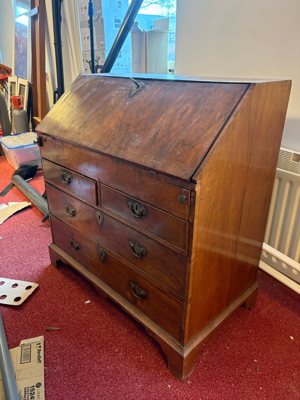 Antieke secretaire met lades en schrijfblad, Ophalen, Gebruikt