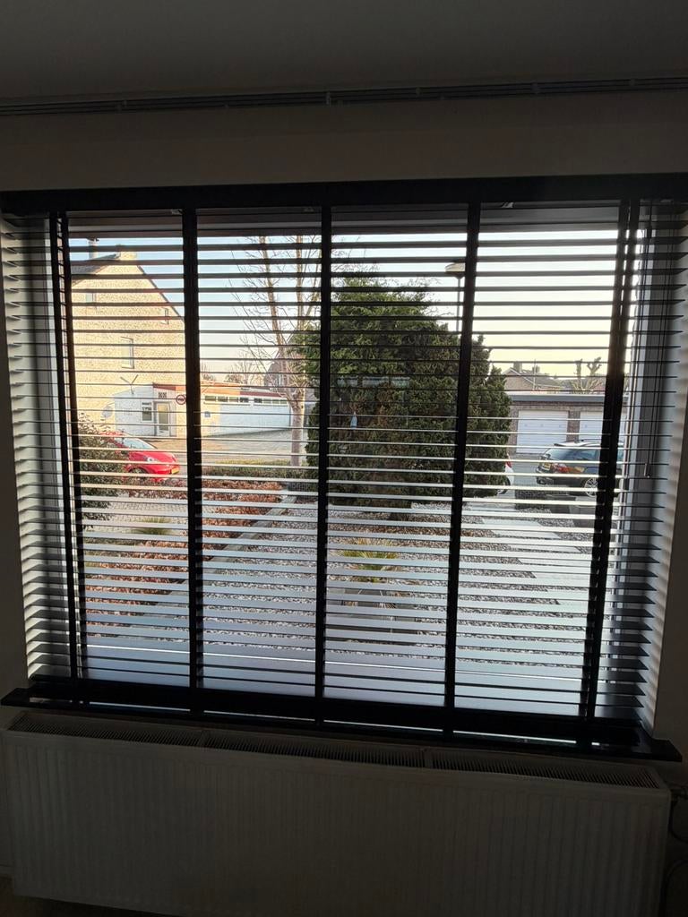 Houten Jaloezieën NIEUW in verpakking. 2m x 1,60m, Ophalen of Verzenden, Zo goed als nieuw, Zwart, 200 cm of meer
