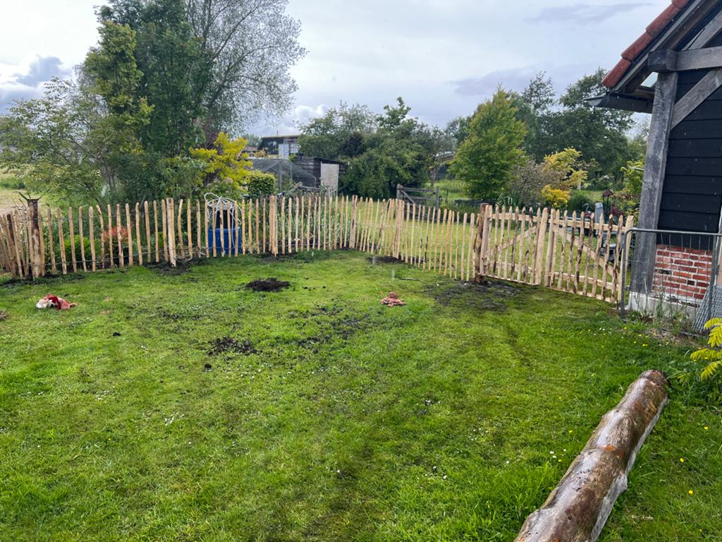 Robuust Kastanjehouten Hekwerk met Poort, Met poort, Nieuw, Ophalen of Verzenden, Tuinhek