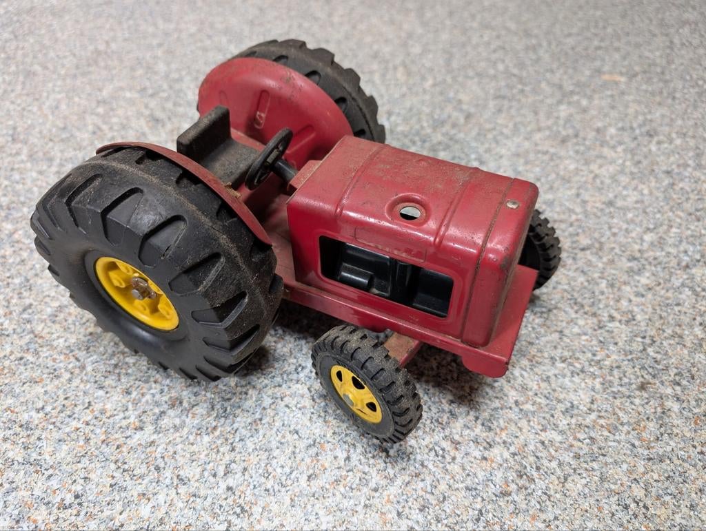 Vintage metalen speelgoed tractor - rood, Ophalen of Verzenden, Gebruikt